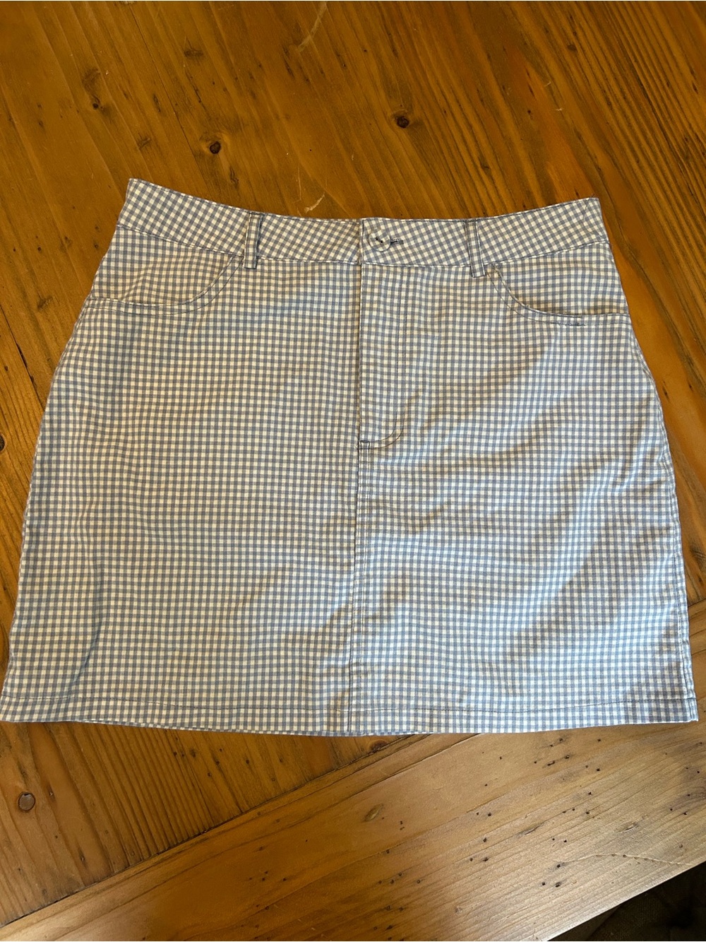 Blue Gingham Mini Skirt